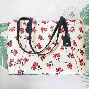 MAKE AN OFFER Kate Spade Cara Tea Garden Toss Large Tote Bag Floral Purse